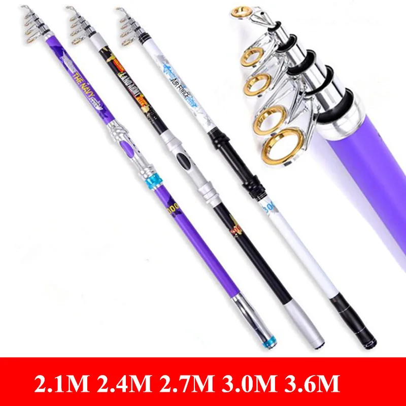 

New 2.1m 2.4m 2.7m 3.0m 3.6m Spinning Fishing Rod Power 3 Colors Telescopic Fishing Carp Rock Tools Spinning Rods