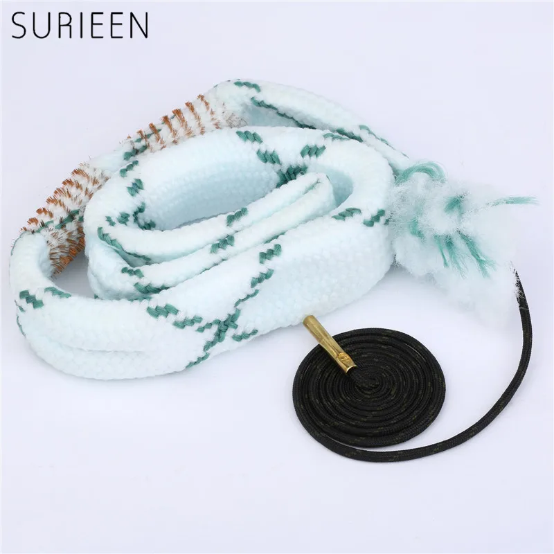 SURIEEN 1pc 12GA Gauge Boresnake Cleaning Rope Brush Gun Clean Brush for Hunting Shotgun Pistol Rifle Caliber Barrel Cleaner Kit