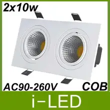 DHL Cob Led светильник 20 Вт 2*10 Вт углубленный светодиод лампы освещения 90-260 в 120 Угол луча UL CE ОДОБРИТЬ NW 4000 K