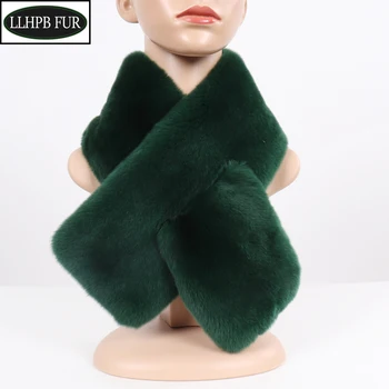 

New Hight Qualty Women Real Rex Rabbit Fur Full Pelt Scarf Natural Soft Rex Rabbit Fur Muffler Giral Fashion Genuine Fur Scarves