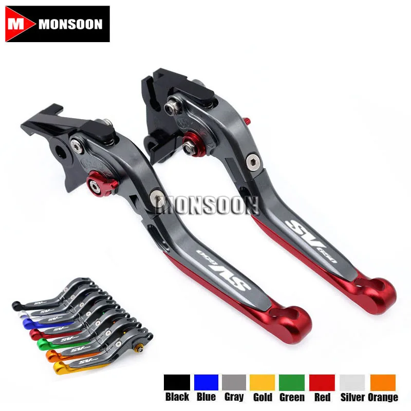 LOGO SV650 For SUZUKI SV650 SV 650 1999 2009 Motorcycle Accessories Folding Extendable Brake Clutch Levers