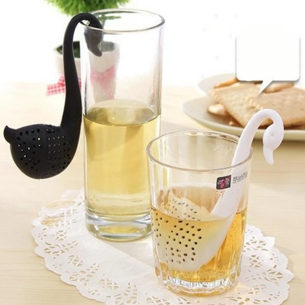 1PC Plastic Swan tea maker Novelty Tea Infuser Swan Loose Tea Strainer