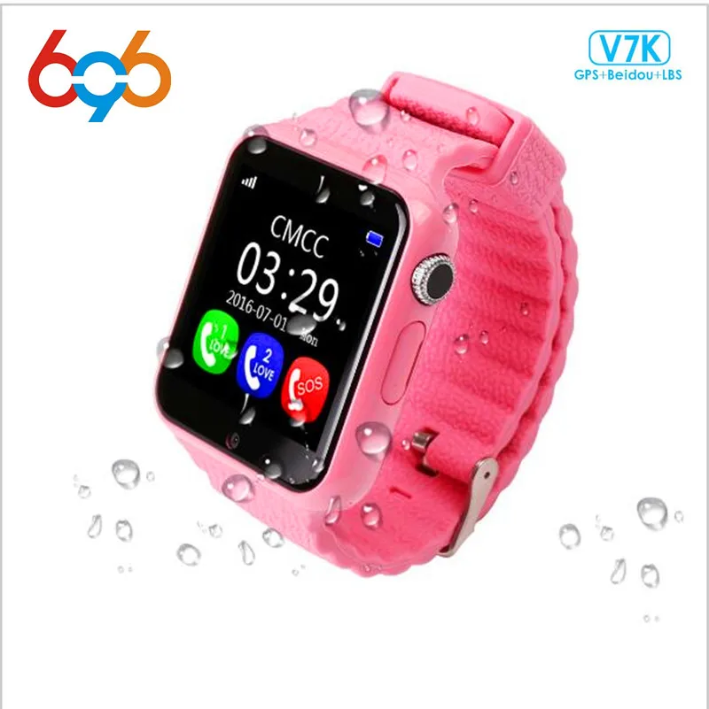 

696 Children Security Anti Lost GPS Tracker Waterproof Smart Watch V7K 1.54'' Screen Camera Kid SOS Emergency Android&IOS
