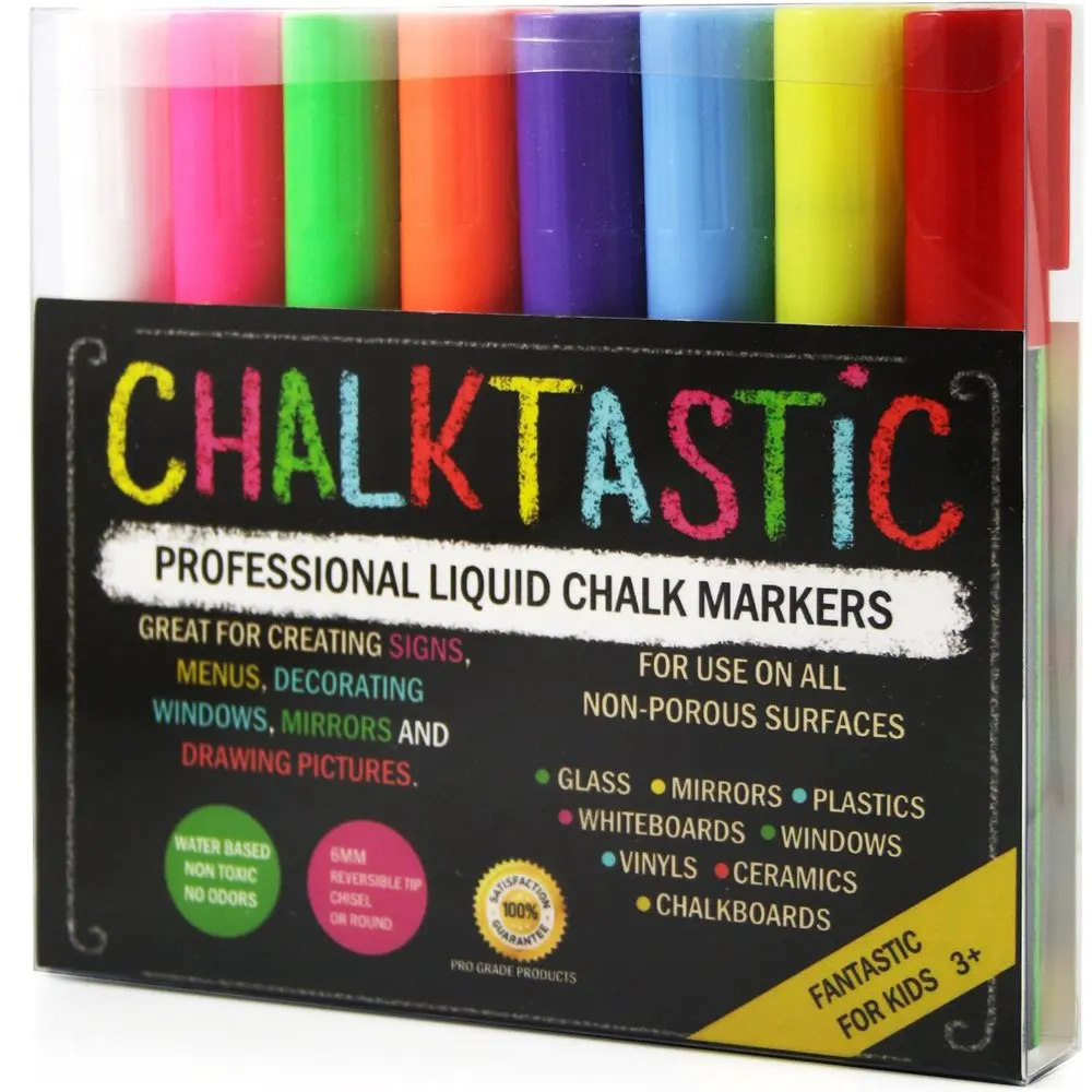 LIQUID CHALK MARKERS 8 Pack, Ideal for LED Writing Board, Kids Art