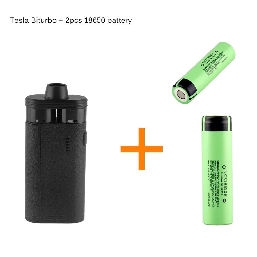 

Teslacigs TESLA Biturbo Mech Electronic Cigarettes box Mod Kit and Dual RDA Tank Atomizer Vape with 2pcs 18650 battery NCR18650B