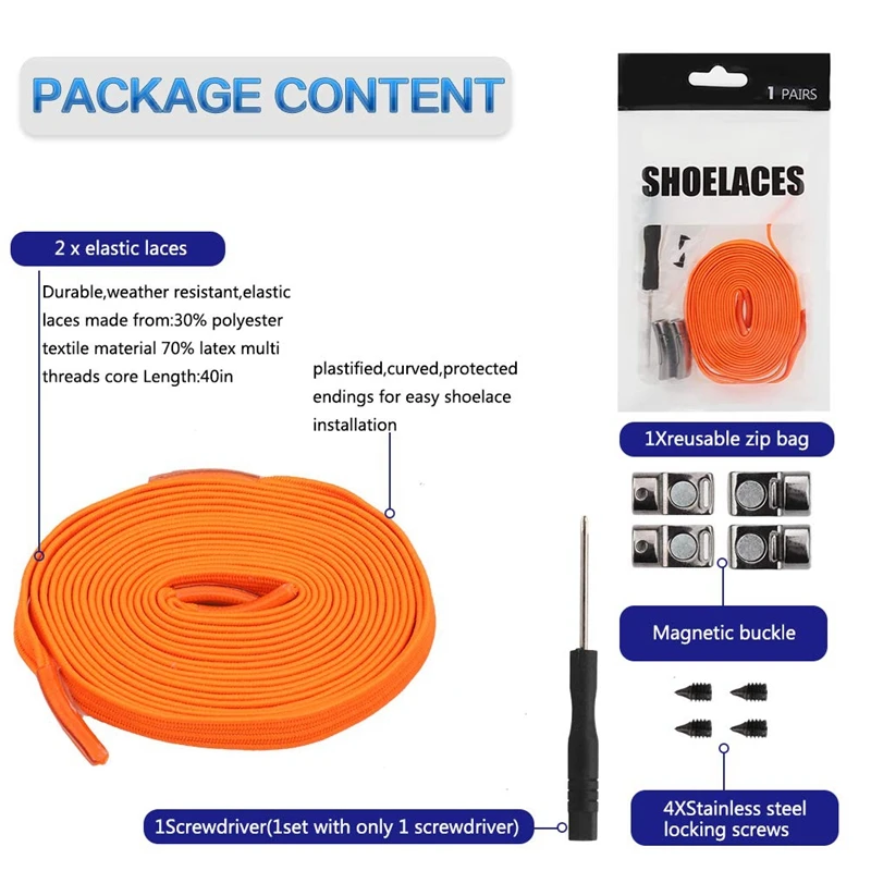 New 1 Second Quick Magnetic Shoelaces Elastic High Quality Flat Shoe laces No Tie Outdoor Leisure Sneakers Lazy laces