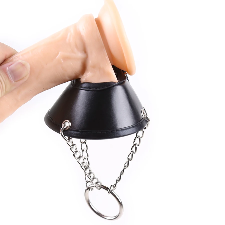 Кожаный парашютный шар Растяжитель BDSM CBT клетка верности конусная форма пениса