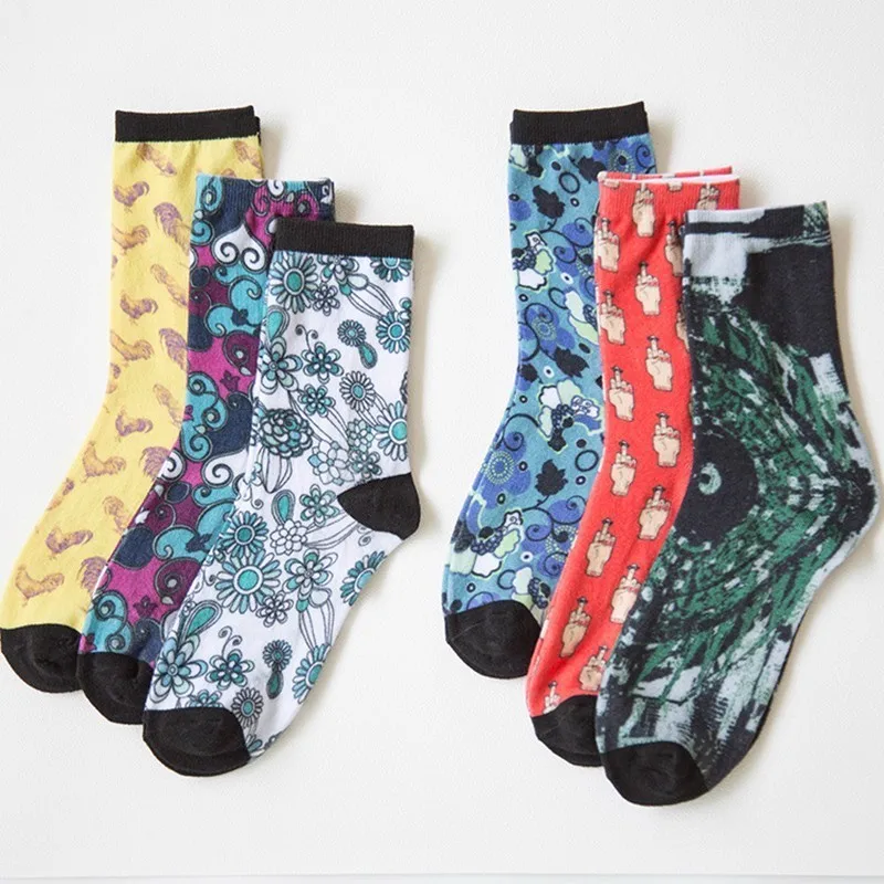 

PEONFLY Creative pattern Cotton happy funny novelty colorful men Man Socks Spring Autumn Product