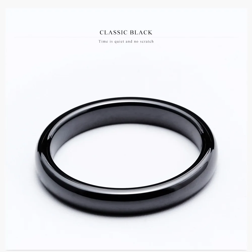 3 мм тонкие керамические кольца мужские синие Черные и белые обручальные кольца для женщин керамические ювелирные изделия простые гладкие обручальные кольца Dames Ringen - Цвет основного камня: black