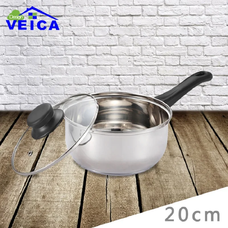 20cm Milk boiling pot with Balck handle stainless steel milk pot