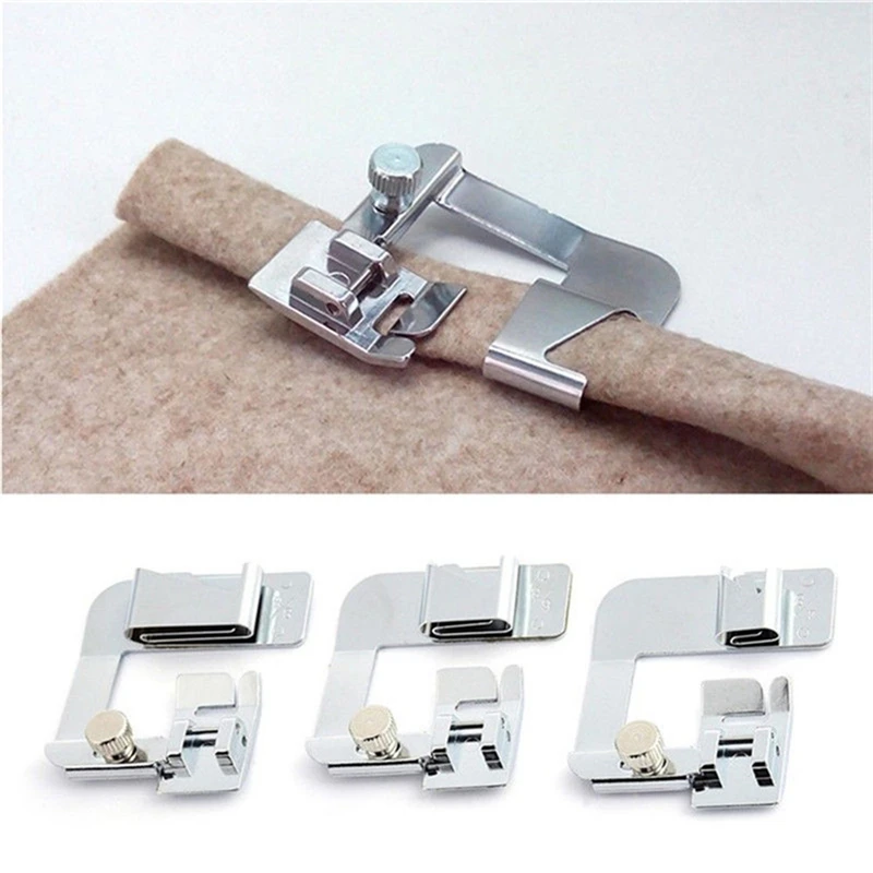 

1PC Hot Sale Domestic Sewing Machine Foot Presser Rolled Hem Feet Set for Brother Singer Sewing Accessories 3 Size