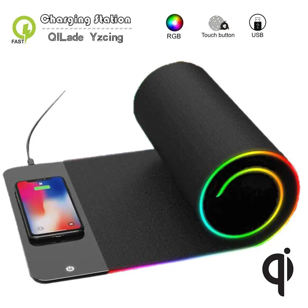 

Wireless Charging Mouse Pad Large RGB Gamer Mouse Mat