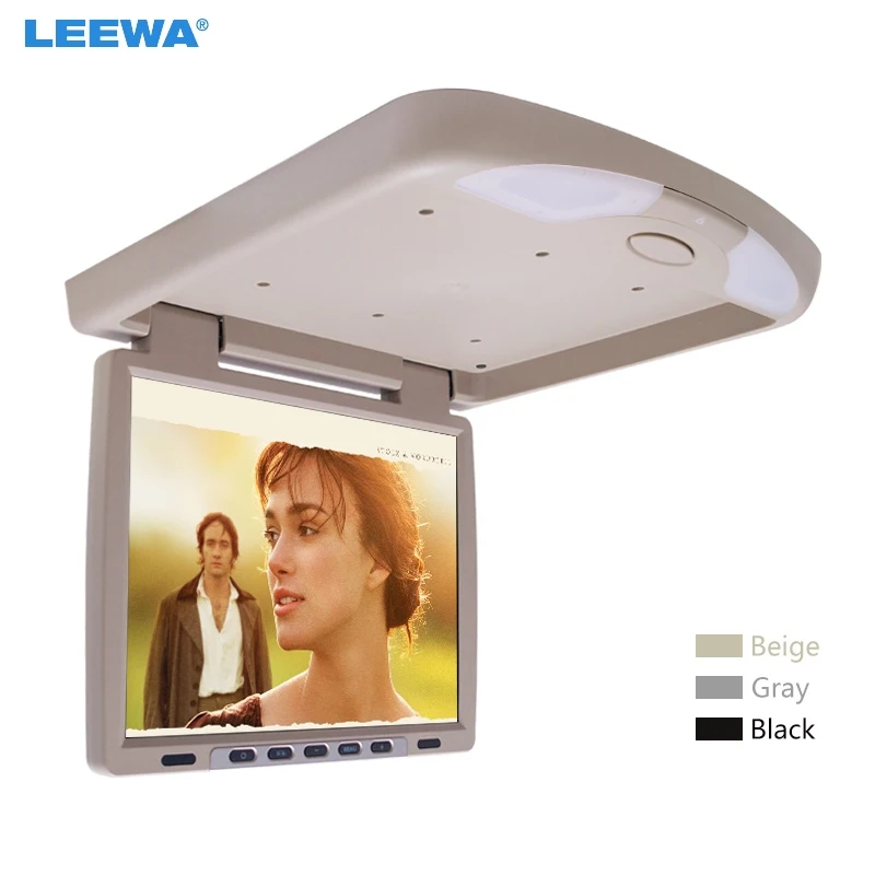 

LEEWA DC12V 14.1" Inch Car/Bus TFT LCD Roof Mounted Monitor Flip Down Monitor 2-Way Video Input Black, Grey, Beige #A1290