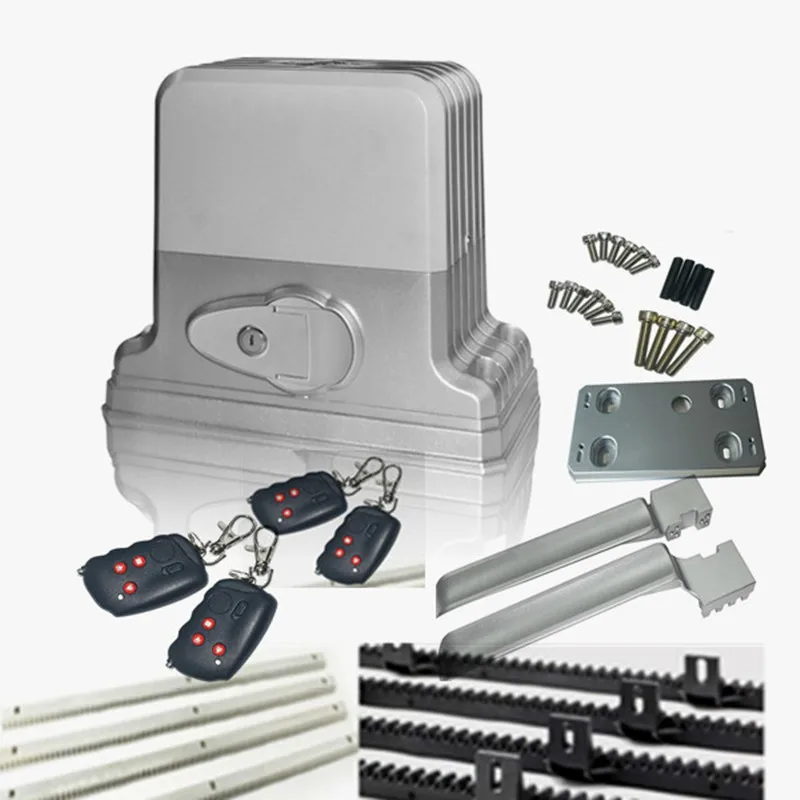 US $173.90 Heavy Duty 3600lbs 1800kg Electric Sliding Gate Motor4automatic Sliding Gate Opener Engine With 4 Remote Control 4m Gear Rack