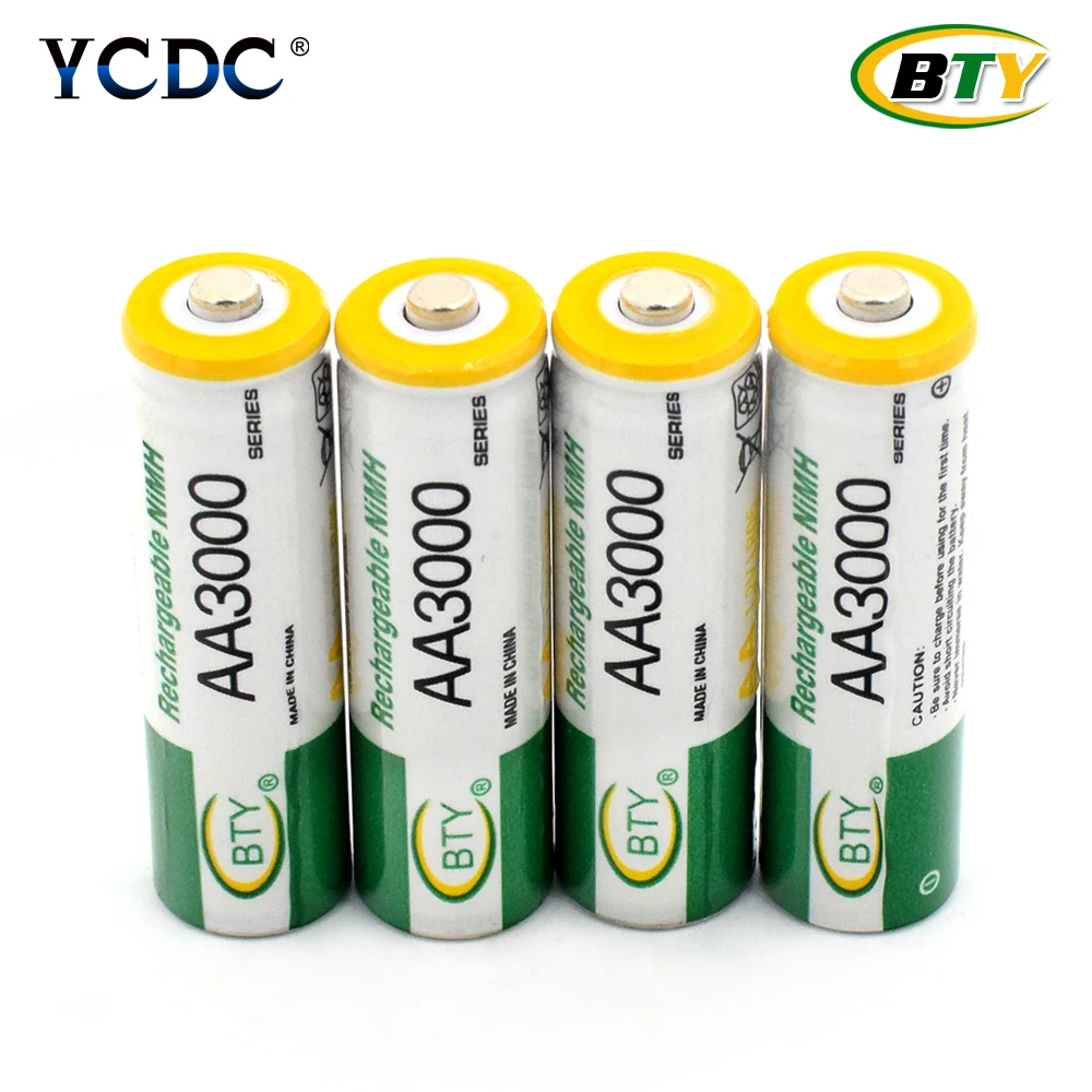 

4/8pcs BTY New 8pcs BTY Ni-MH 1.2V AA Rechargeable Battery 3000mAh 2A Baterias Bateria for Camera