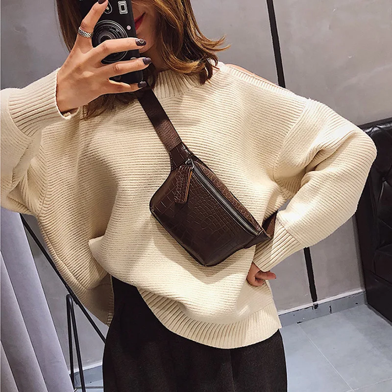 Alligator Leather Waist Belt Bag Women's Phone Pouch Fanny Pack Chest Handbag Alligator Leather Waist Belt Bag Women's Phone Pouch Fanny Pack Chest Handbag