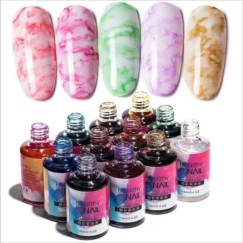 

Blossom Nail Gel Watercolor Paint Liquid Enamel Smoke Marble DIY Magic Flower Ink Smudge Bubble Armor Lacquer G627