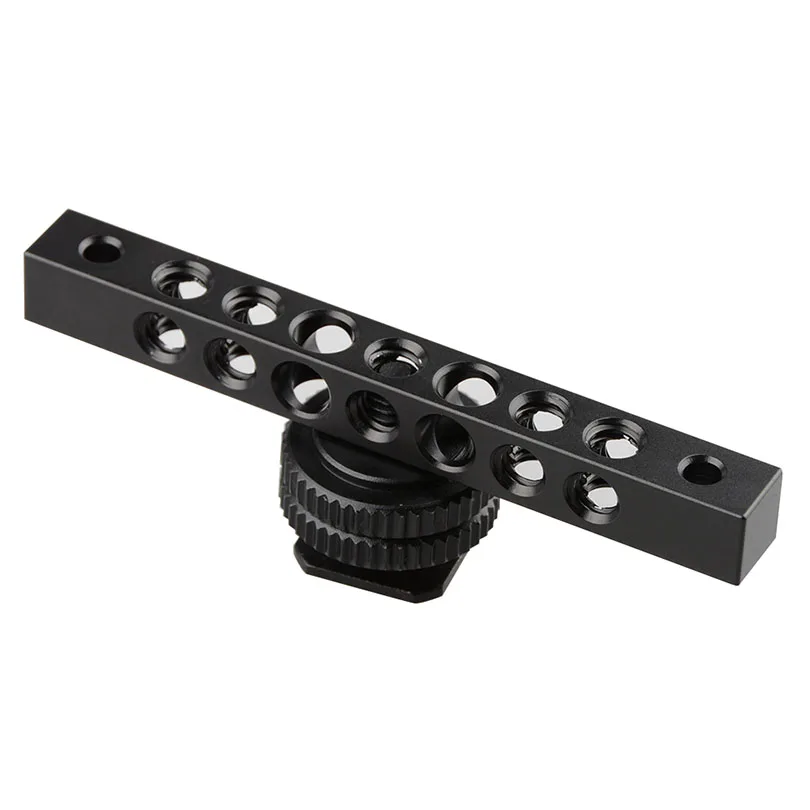 

CAMVATE Cool Black Aluminum Cheese Bar with 1/4-20 Thread Hole for Monitor Convert Cold Hot Shoe Camera Accessories C1483