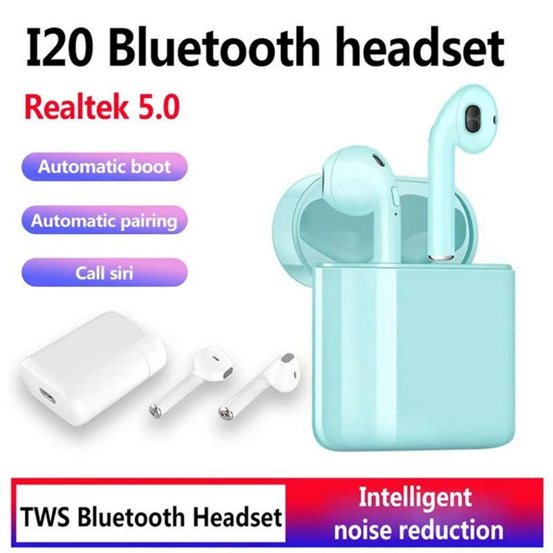 

I20 TWS Wireless Bluetooth 5.0 headphones Binaural Calls Support Siri Call portable mini Earphone With Charging Box