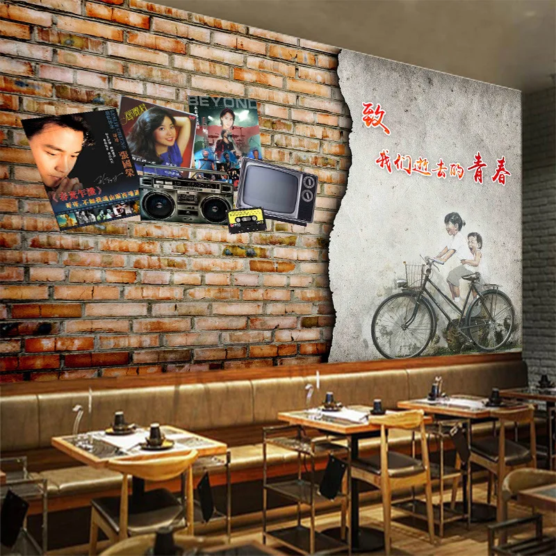

Customized 3D mural painting with Chinese nostalgic pattern suitable for theme park and restaurant background wallpaper