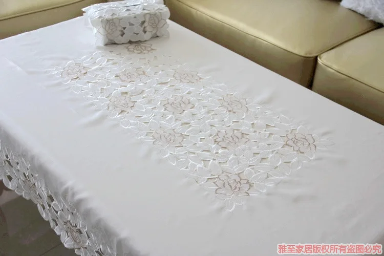 57x117 tablecloth Европа свадьбы ткань Настольная дорожка цветок Кружево guardanapo для ремесел аппликация украшения - Цвет: 57x117 tablecloth