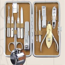 11 в 1 маникюрный набор Профессиональный Машинка для стрижки ногтей щипчики для ногтей Дизайн ногтей инструменты ножницы для красоты нож Лучший подарок