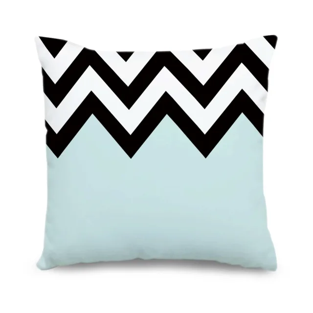 Custom Geometric Cushion Cover Light Blue White Black Chevron Canvas Extraordinary Light Blue Throw Pillow Covers Custom Geometric Cushion Cover Light Blue White Black Chevron Canvas Extraordinary Light Blue Throw Pillow Covers