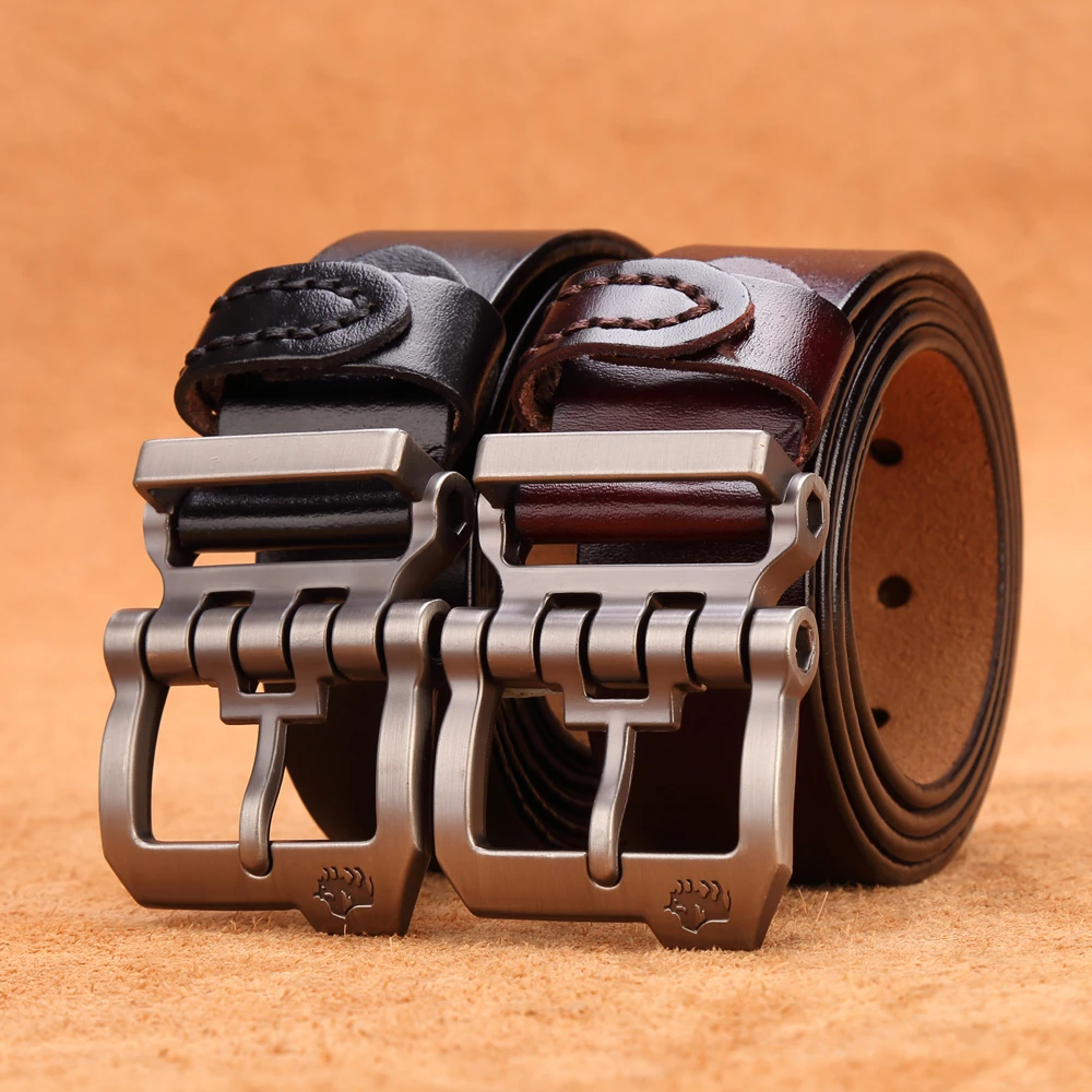 

BISON DENIM Belt for Men Gift Genuine Leather Designer Men's Jeans Belts High Quality Cowskin Personality Buckle Vintage N71223