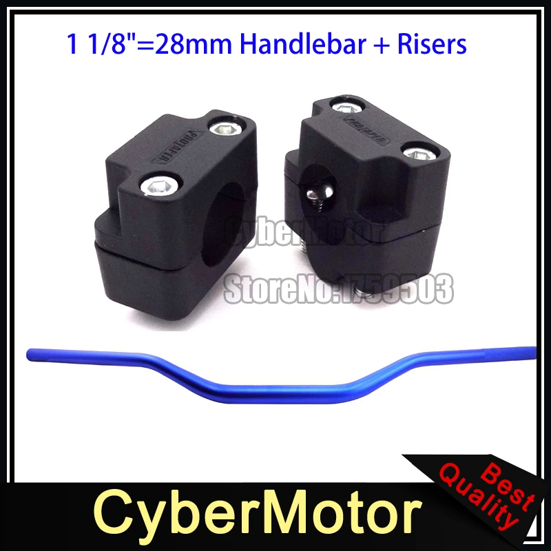 

Blue Aluminum Handlebar PTR Risers Taper Mount Clamp 28mm 1 1/8'' Fat Handle Bar Pit Dirt Motor Bike Motocross ATV Quad