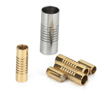 

5pcs Stainless Steel Round Magnetic Clasps Silver Tone Golden Connector Fit 2mm 3mm 4mm 6mm 8mm Leather Cord Bracelets Findings