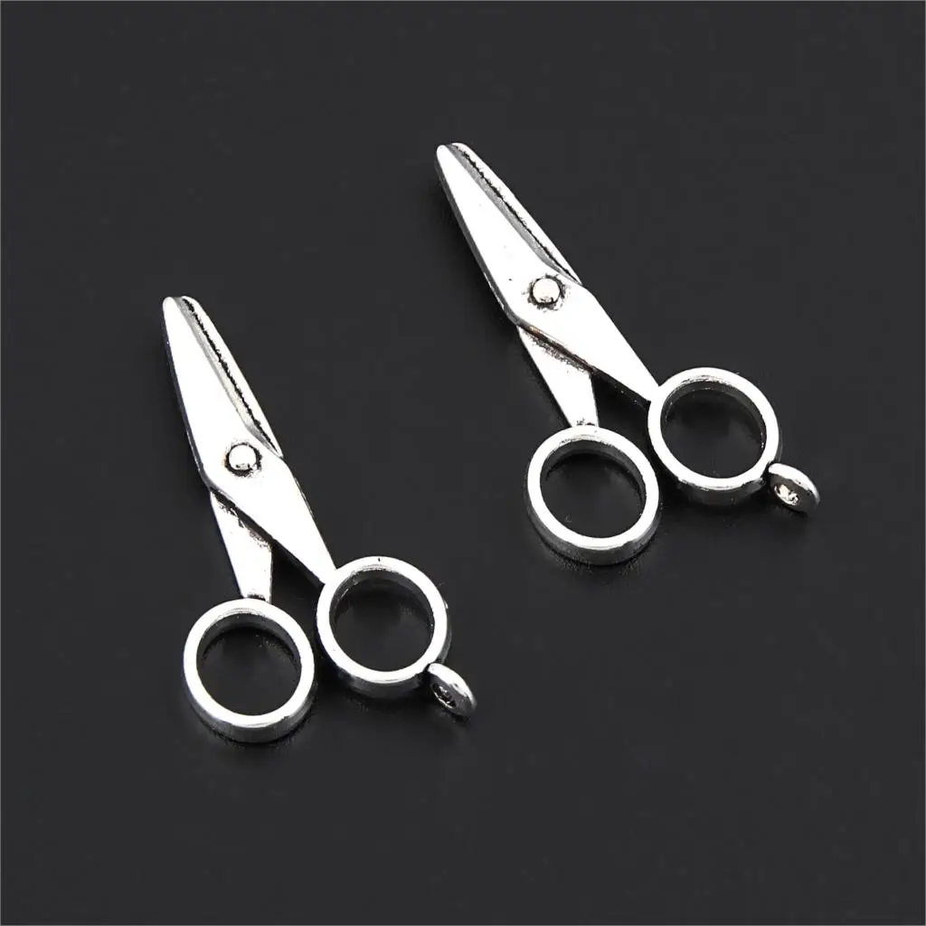 

15Pcs Antique Silver Barber Scissors Charms Dressmaker pendant Making Necklaces Bracelet Supplies Jewelry 34X17mm A3202
