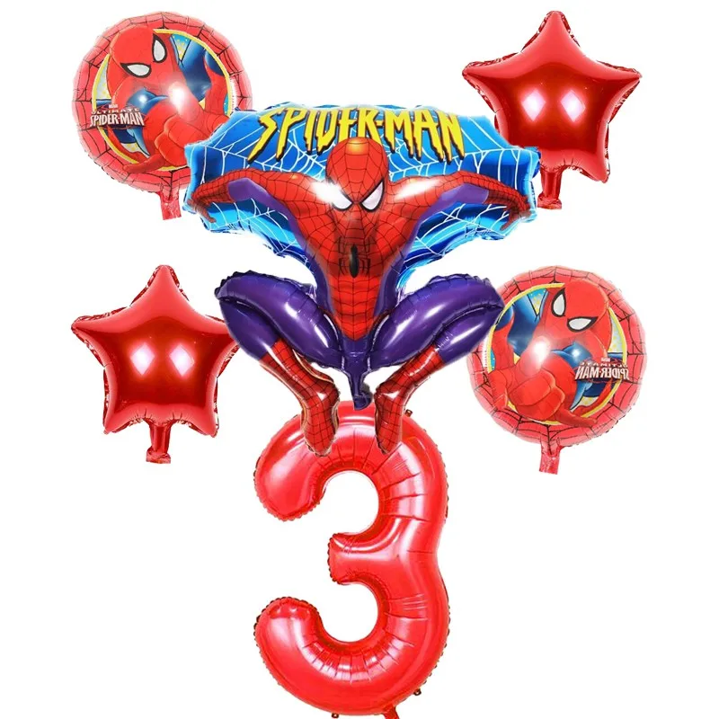 

6pc Super Hero Spiderman Avengers Batman Foil Balloon Children Birthday Party Supplies 32Inch Number Balloon Baby Superman Toys
