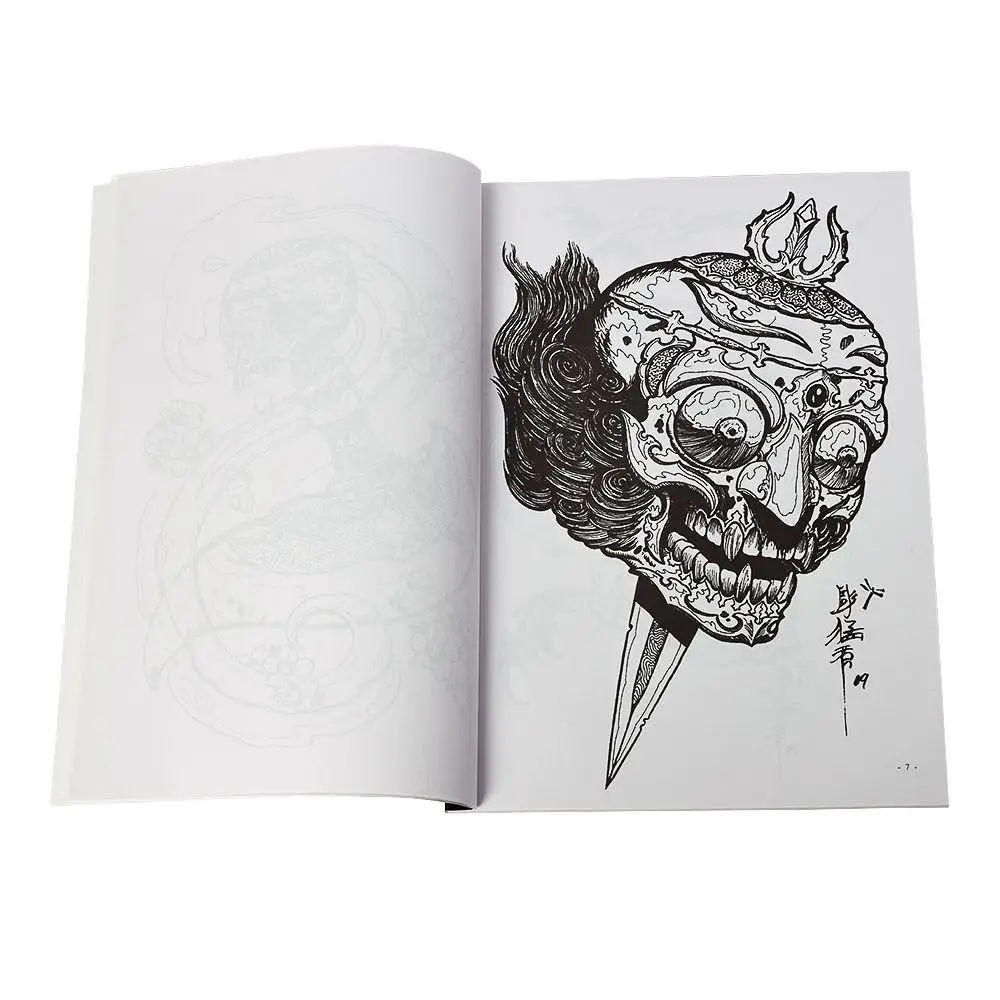 1 шт тату-книга черный сексуальный череп Креативный дизайн эскиз флэш-книга для тату тела товары для рукоделия для тату-машины книга