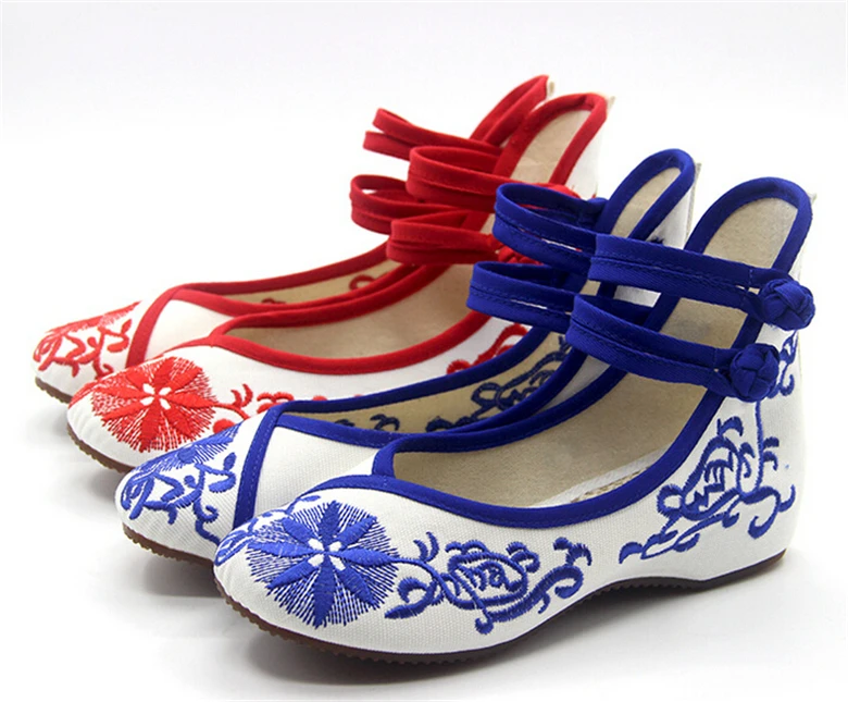 Spring Summer font b women s b font Azaleas embroidery national style red retro Ladies Loafers