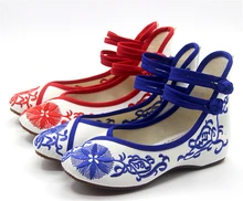 Spring Summer font b women s b font Azaleas embroidery national style red retro Ladies Loafers