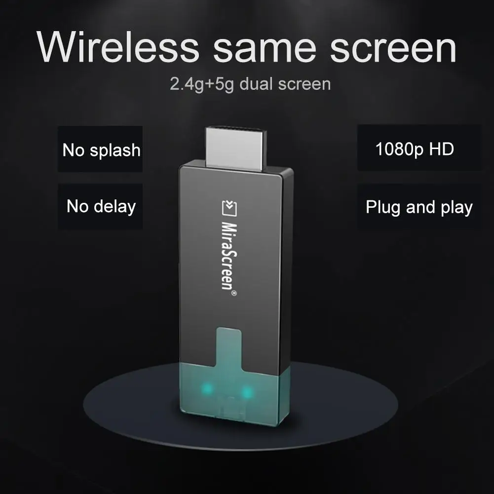 

Mirascreen D4 5G+2.4G WiFi Wireless 1080P Mirroring Display Receiver TV Dongle