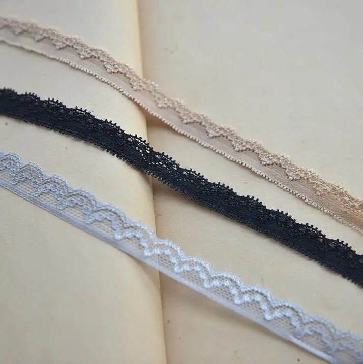 

6 Meters/lot Width 3 Colors Elastic Stretchy Lace Ribbon Hot Sale Lace Trim Material DIY Hair Accesories