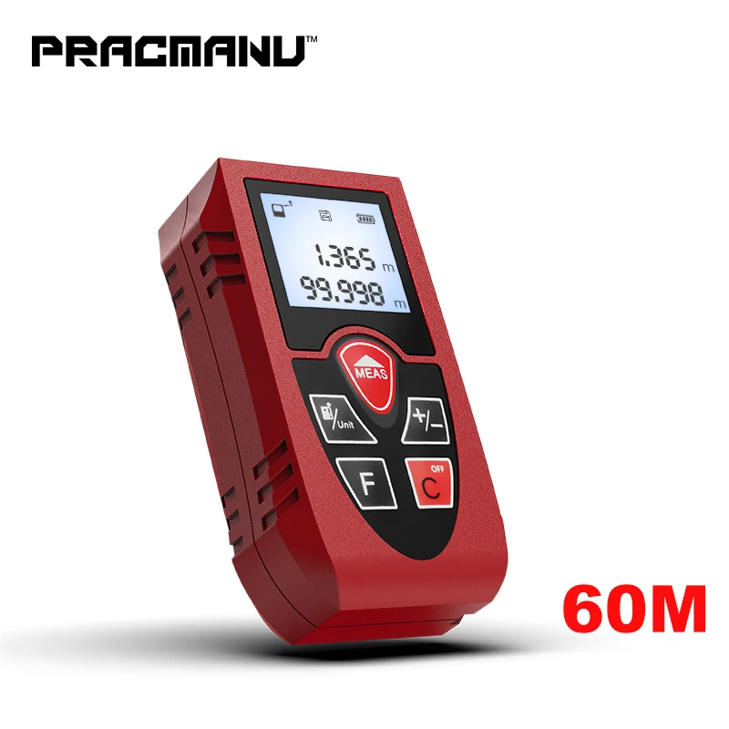 PRACMANU laser distance meter 60M rangefinder trena tape range finder build measure device ruler test tool | Инструменты