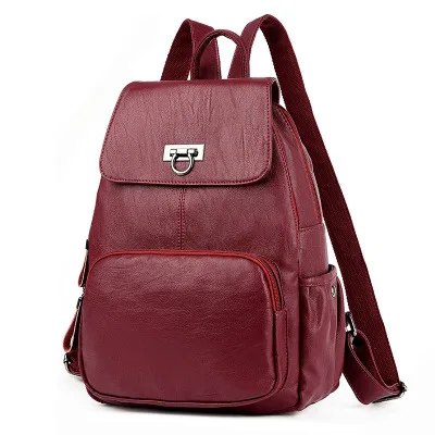 

Women's Large Capacity Shoulder Travel Mochila Backpacks Genuine Leather Female Backpack Women School Bag For Girls