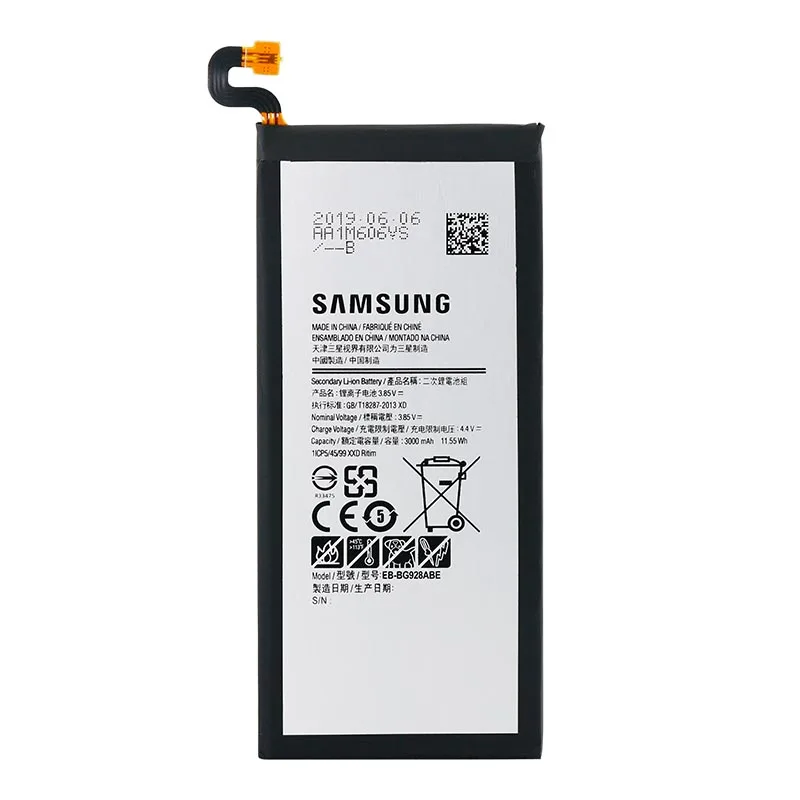 100% Оригинальный samsung Galaxy S6 Edge Plus Батарея для G928 G928F G928G G928T G928A G928I G928S EB BG928ABE 3000 мА/ч с