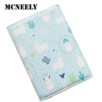 

2020 Cartoon Women Passport Cover Travel Accessories PU Passport Protector With Bank ID Card Holder Case Gifts for Kids Women
