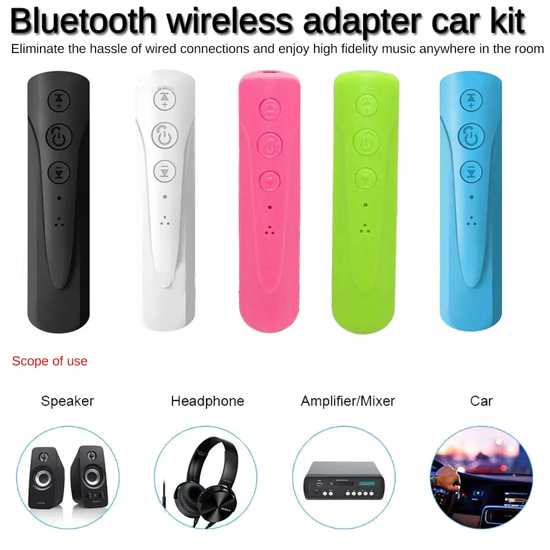 

Marsnaska 3.5mm Jack Aux Bluetooth Wireless Adapter Car Kit A2DP 4.2 Bluetooth AUX Audio Receiver Adapter for Speaker Headphone