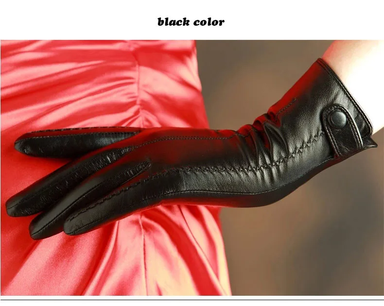 KLSS Брендовые женские перчатки из натуральной кожи, элегантные женские перчатки из овчины с пряжкой, высококачественные перчатки из козьей кожи K860