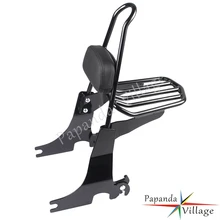 Black Motorbike Sissy Bar Luggage Rack Detachable Passenger Backrest Pad for Harley Sportster 2004-2016 цена Black Motorbike Sissy Bar Luggage Rack Detachable Passenger Backrest Pad for Harley Sportster 2004-2016 цены онлайн