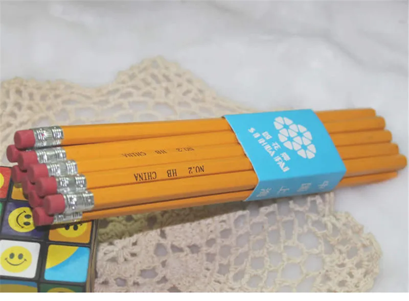 1200 карандаши с резиновыми желтый деревянный карандаш с ластиком 19 см* 0.8 см