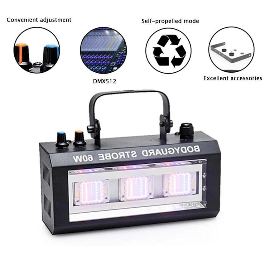 

Mini LED Strobe Stage Light Effect 60W 3leds Strobe Flash For DJ Disco Party KTV Room Strobe Lights LED Lamp KTV Party Lighting