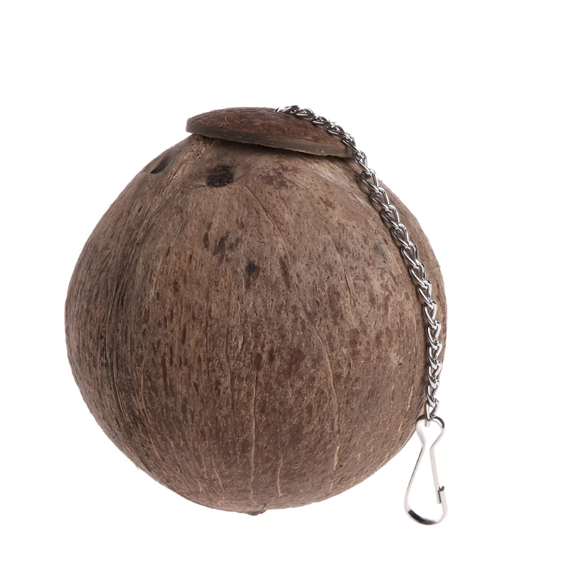 Натурального кокосового В виде ракушки Птичье гнездо хаты кормушка игрушки для домашних животных попугай волнистый Попугайчик Попугай