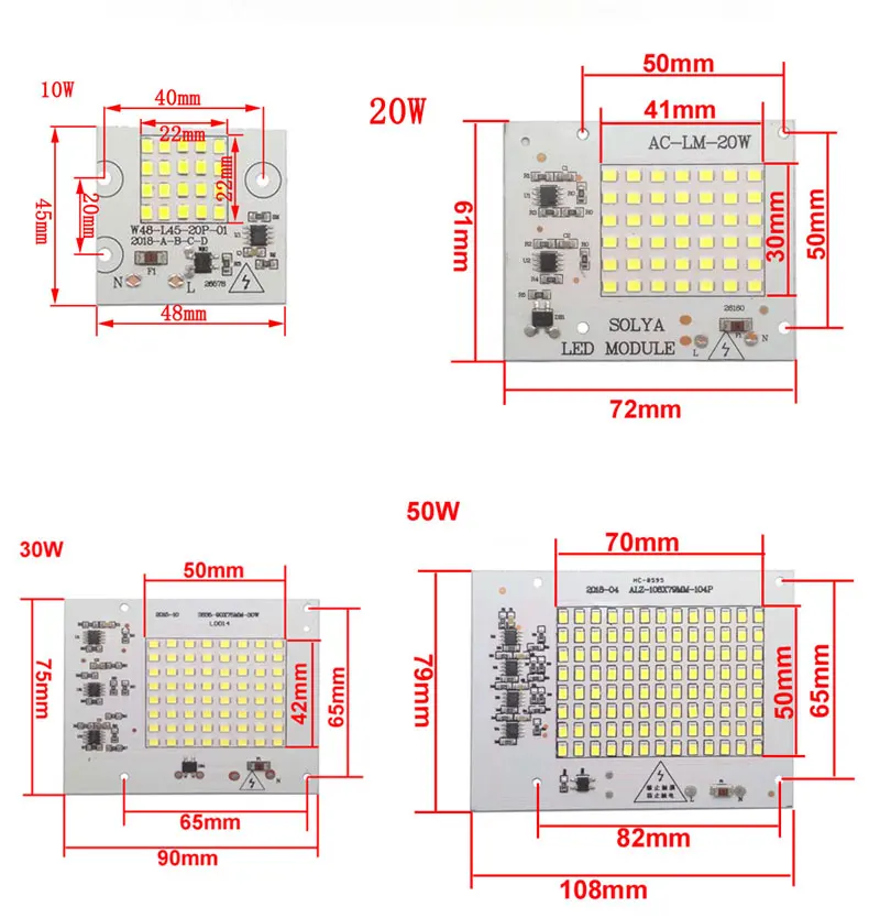 COB светодиодный чип 100 Вт, 50 Вт, 30 Вт, 20 Вт, 10 Вт, Smart IC, не нужен драйвер, SMD светильник, бусины для наводнения, светильник, точечный светильник, наружная лампа