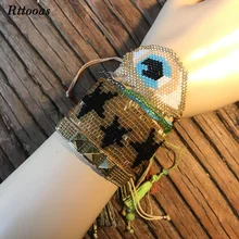 Rttooas Charm Big Evil Eye Bracelet Sets Fashion Punk Bohemian MIYUKI Bead Handmade Woven Bracelet for Women Summer Street Style Rttooas Charm Big Evil Eye Bracelet Sets Fashion Punk Bohemian MIYUKI Bead Handmade Woven Bracelet for Women Summer Street Style