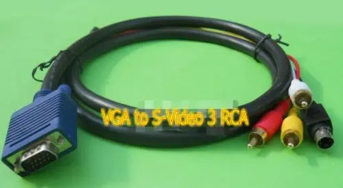

HD15 VGA Male to 3 S-Video RCA Male AV TV Adapter Cable Laptop PC 1.5M